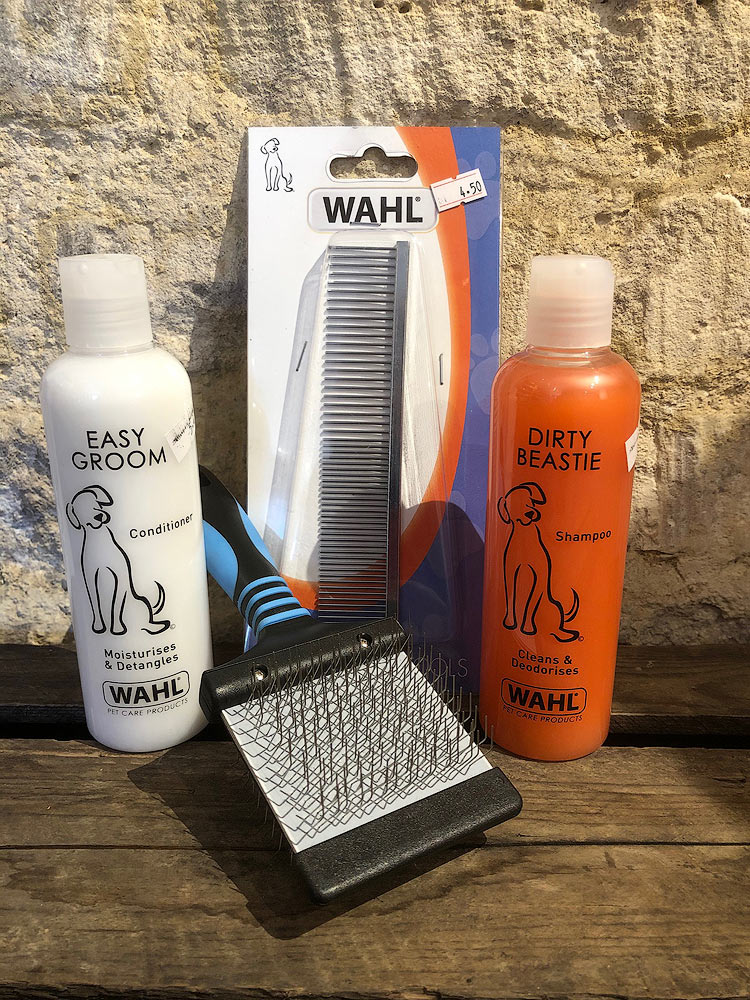 red head dog designs stock wahl grooming products at their salon in stroud